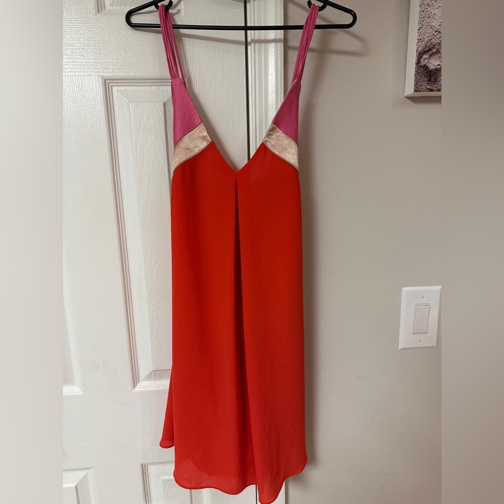 Lulu's Red and Gold Strappy Dress